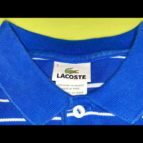 Lacoste Men’s Short Sleeve Polo Size 7 - Picture 3 of 3